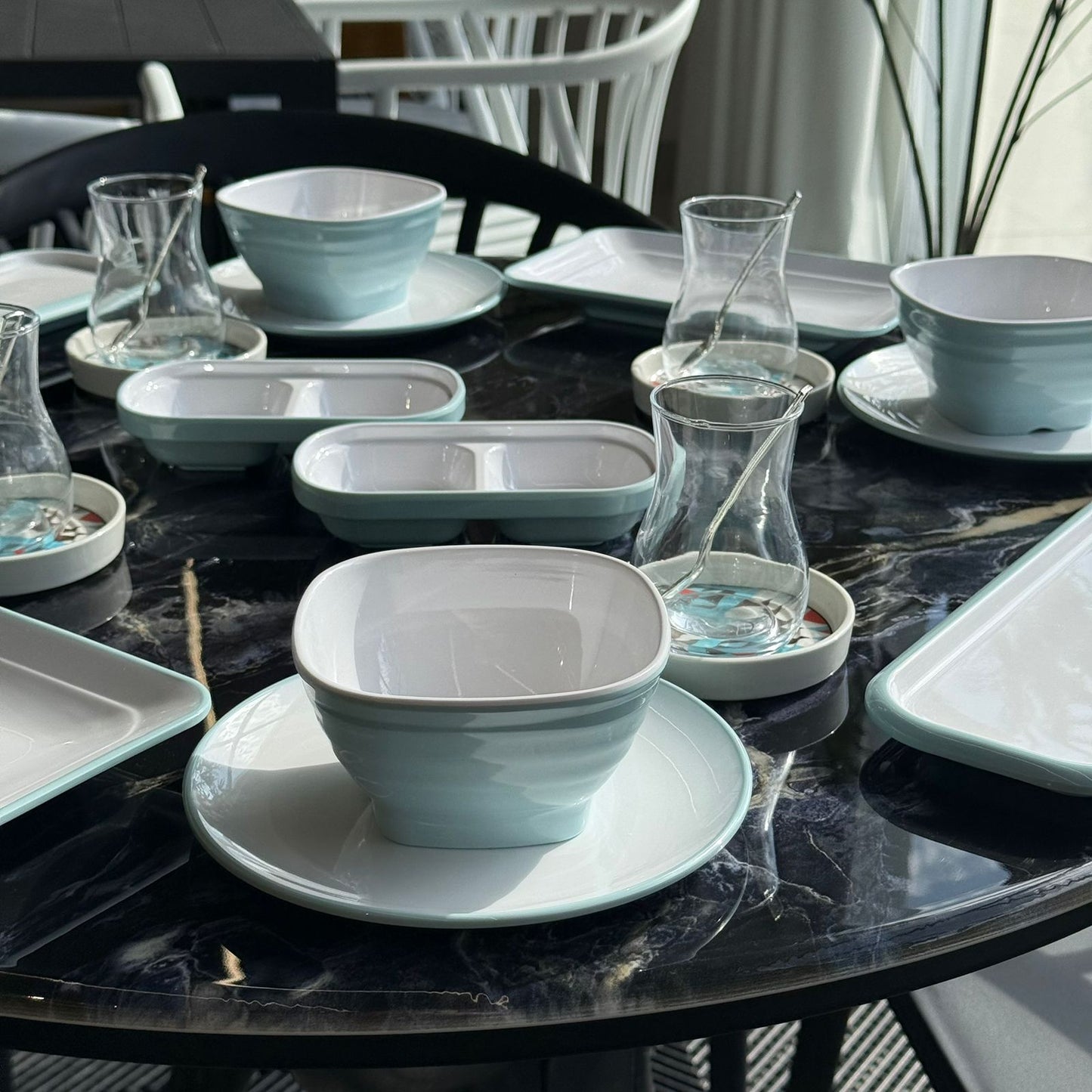 14PCS- Elegant Melamine Breakfast Serving Set