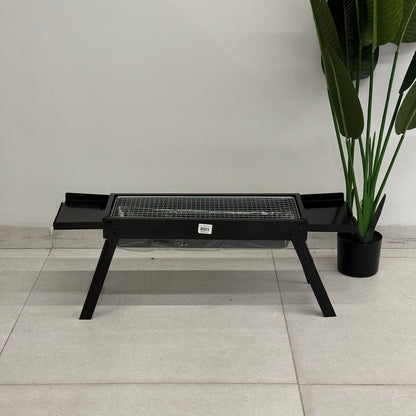 Foldable Portable Charcoal Barbecue Grill with Side Tray