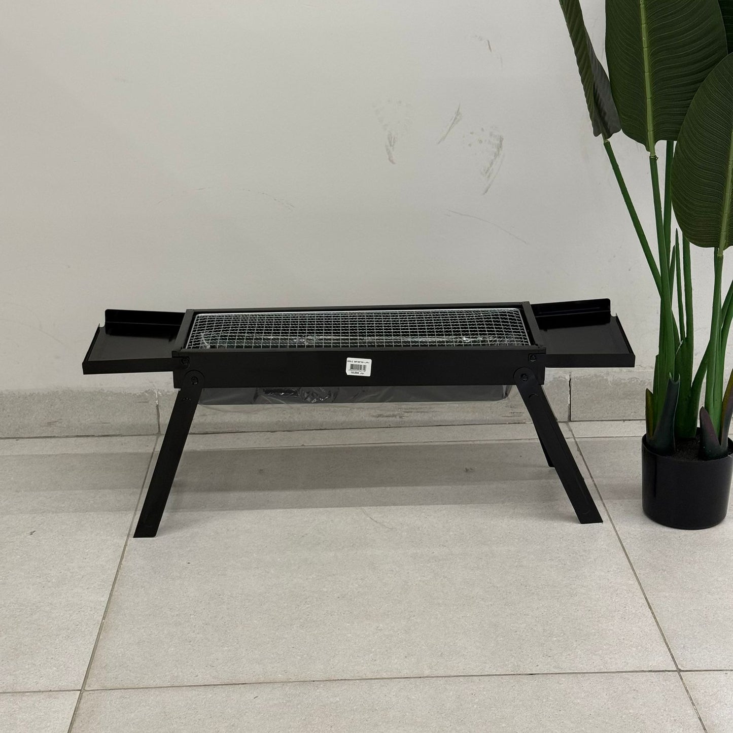 Foldable Portable Charcoal Barbecue Grill with Side Tray