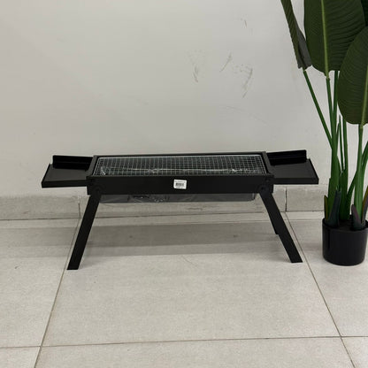 Foldable Portable Charcoal Barbecue Grill with Side Tray