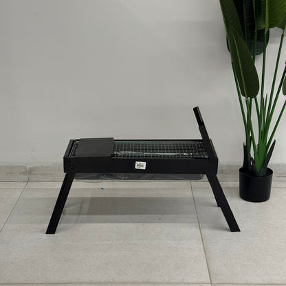 Foldable Portable Charcoal Barbecue Grill with Side Tray