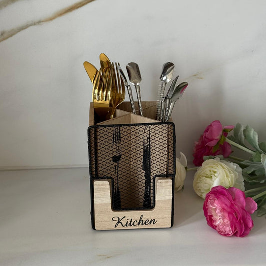 Wooden Cutlery Organizer – Utensil Holder