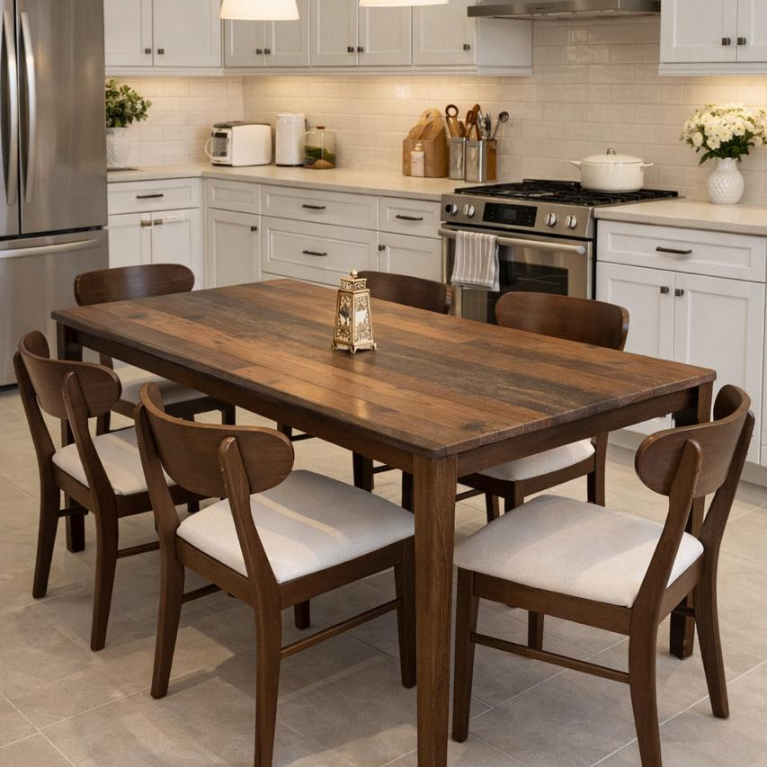 ADRIAN Old Style Table & IYAN Modern Chair Luxury Dining Set