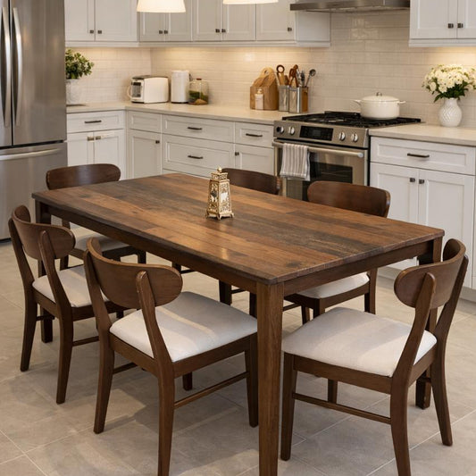 ADRIAN مێزی شێوازی کۆن و IYAN کورسی مۆدێرن سێتی نانخواردنی لوکس