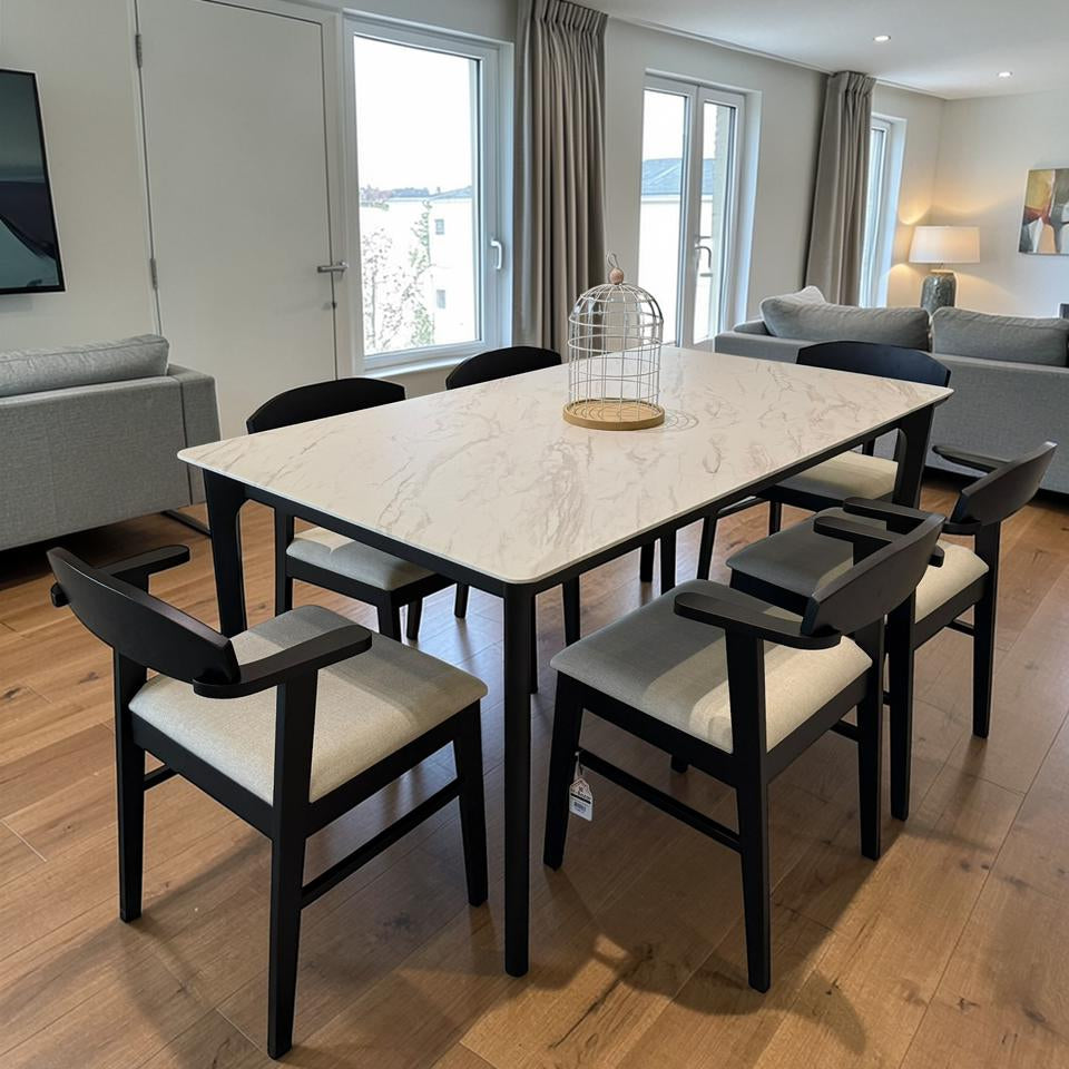 YANICE MARBLE & DYLAN ZAN Modern Chair Luxury Dining Set