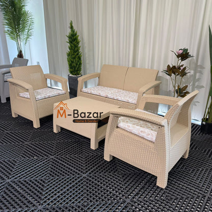 سێتی نوێی دانیشتنی باخچە - بێجی لەگەڵ سەرینی ڕازاوە