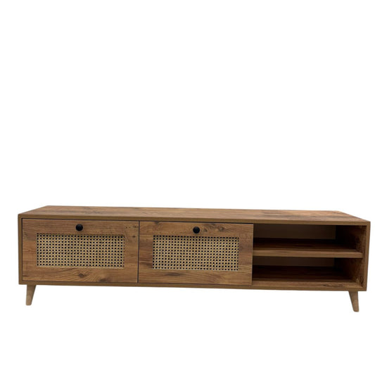 Natural Pattern TV Table with Storage