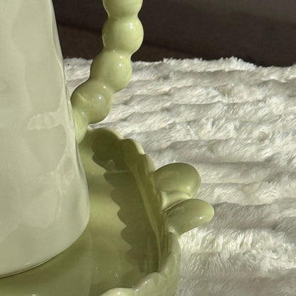 Decorative Ceramic Tea Set with Tray – 8 Pieces