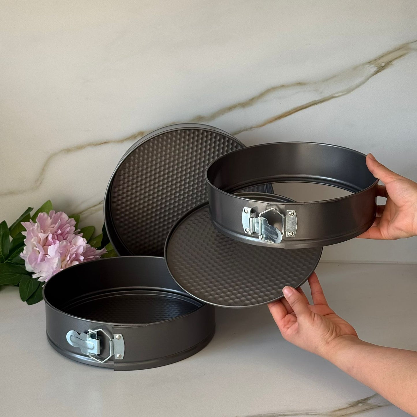 3-Pieces Non-Stick Springform Cake Pan Set