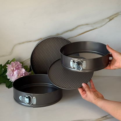 3-Pieces Non-Stick Springform Cake Pan Set