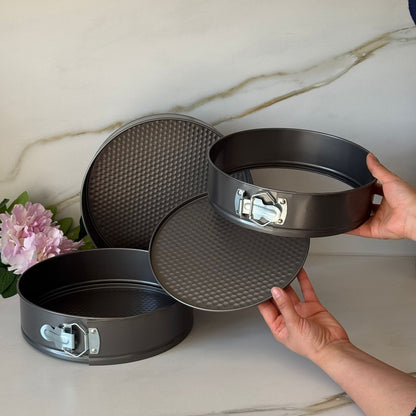 3-Pieces Non-Stick Springform Cake Pan Set