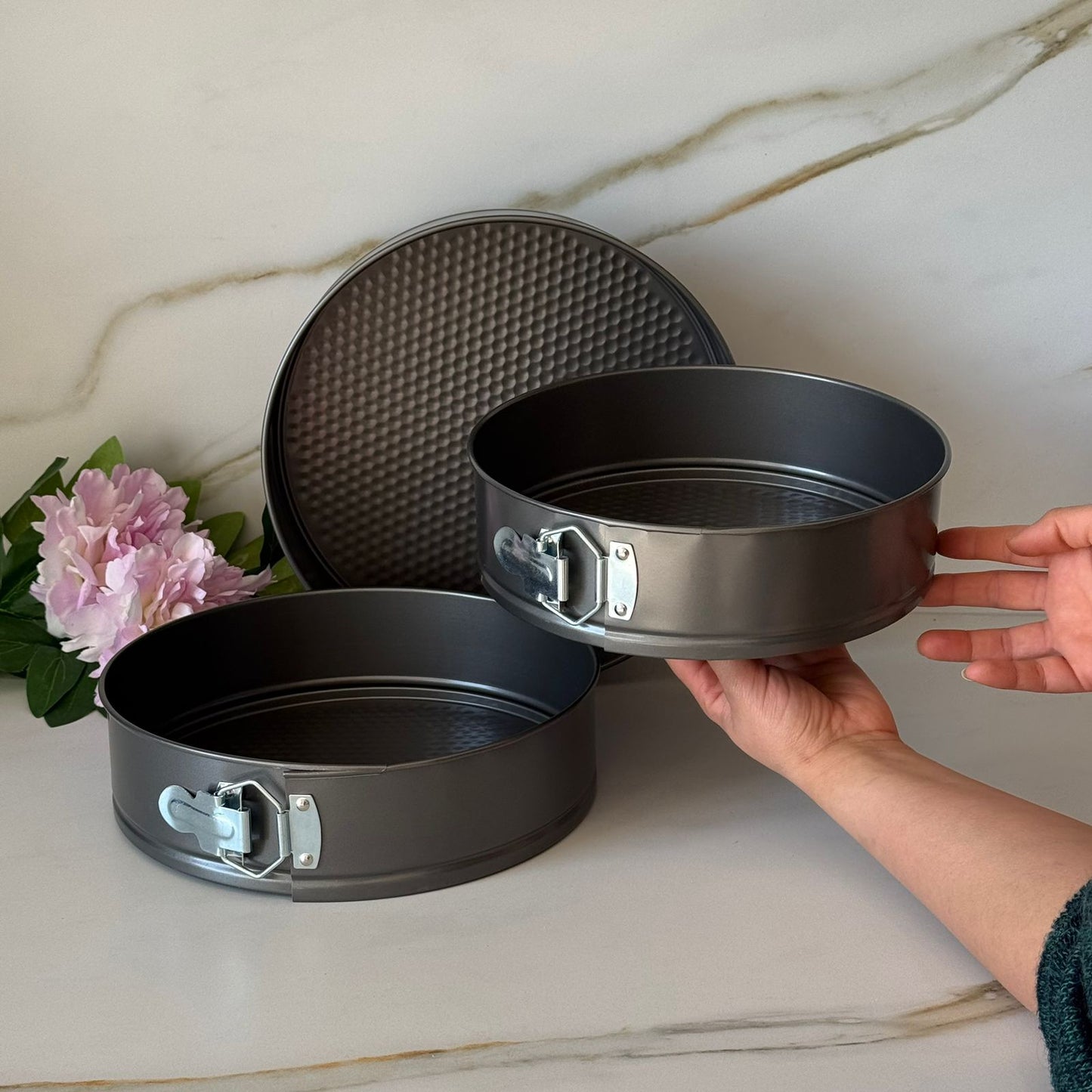 3-Pieces Non-Stick Springform Cake Pan Set