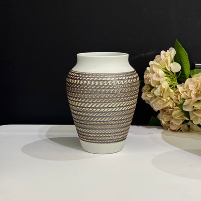 Modern Ceramic Decorative Vase Set – 3 Pieces with Geometric Pattern