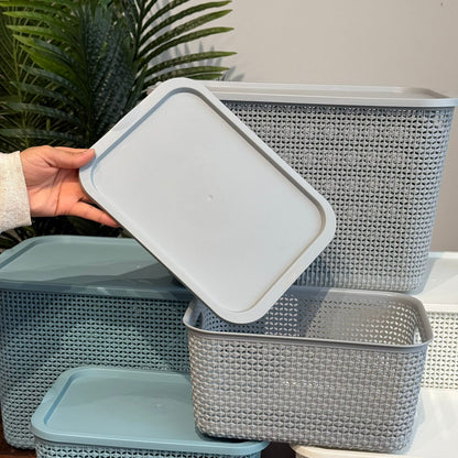 Durable Multi-Purpose Storage Basket With Cover