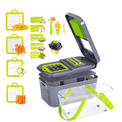 Multi-Function Vegetable Grater & Slicer Set – 22 PCS
