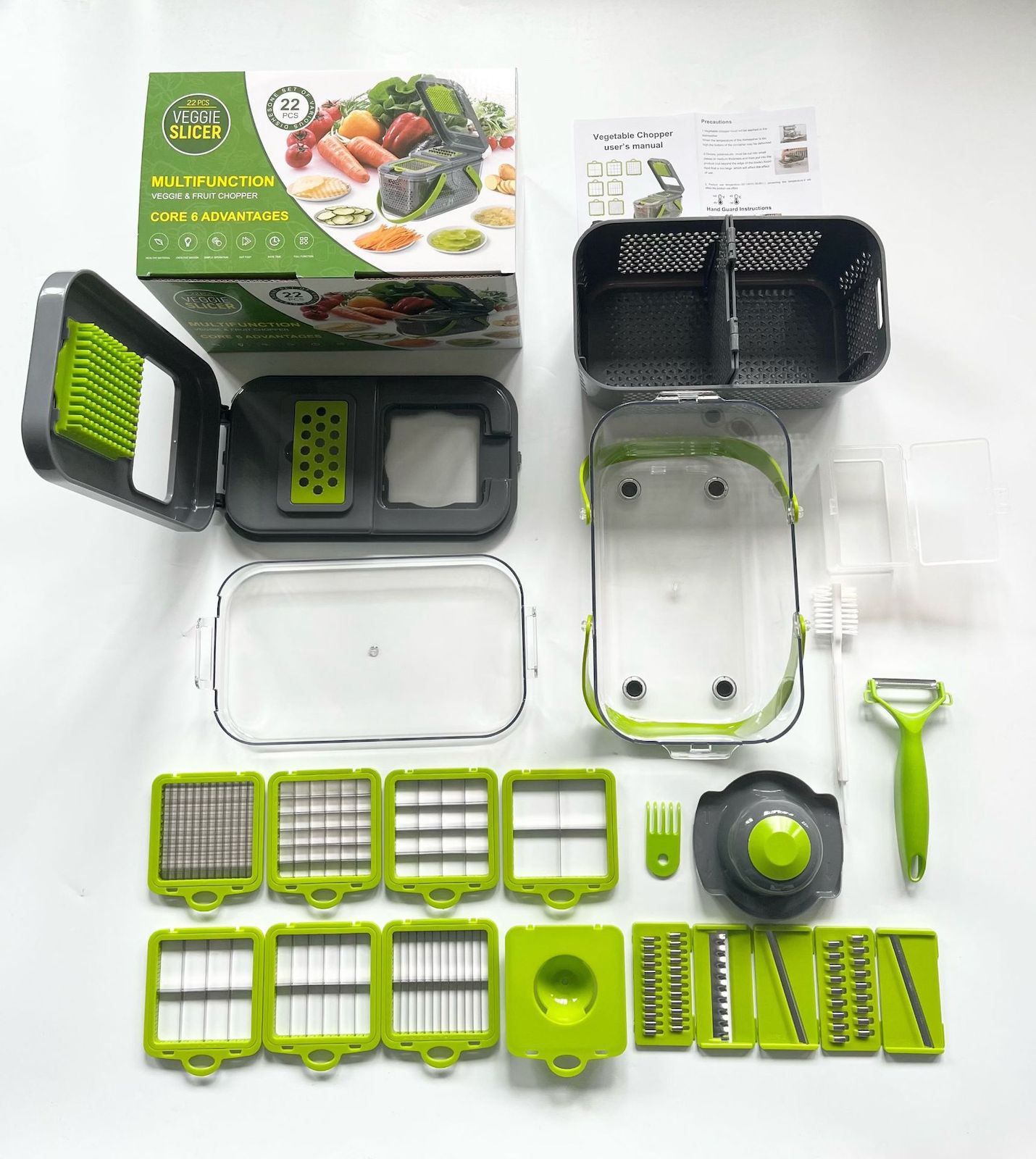 Multi-Function Vegetable Grater & Slicer Set – 22 PCS