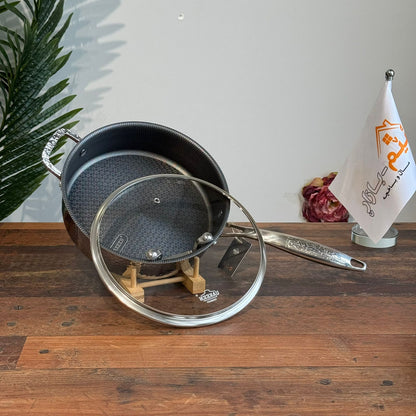 Luxury Hammered Stainless Steel Cookware Set with Frying Pan