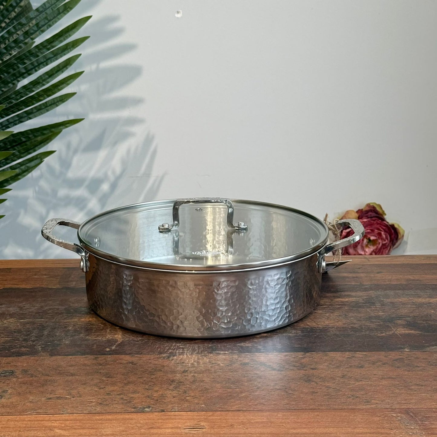 Luxury Hammered Stainless Steel Cookware Set with Frying Pan