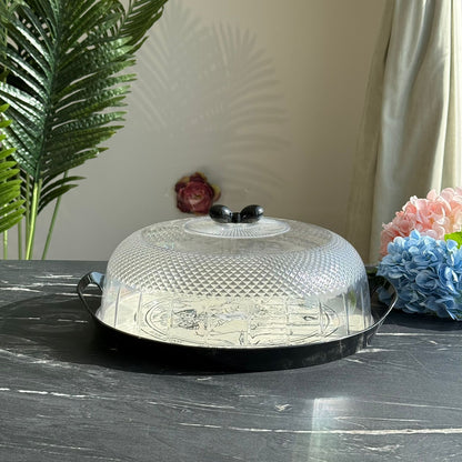 Modern Round Serving Container with Transparent Lid - 3 Sizes