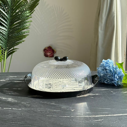 Modern Round Serving Container with Transparent Lid - 3 Sizes