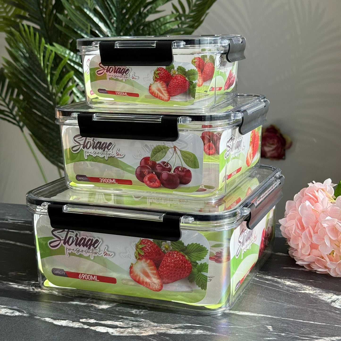 Multi-Purpose Storage Container Set with Locking Lids