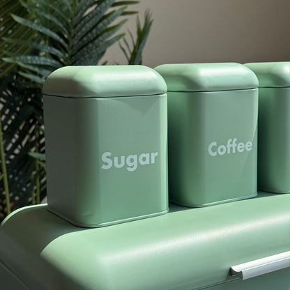 Modern Bread Bin with Storage Canister Set
