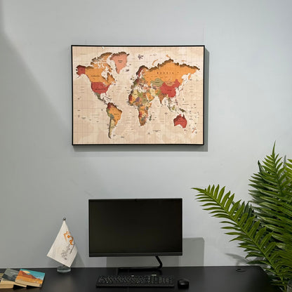 Vintage Style World Map Wall Art