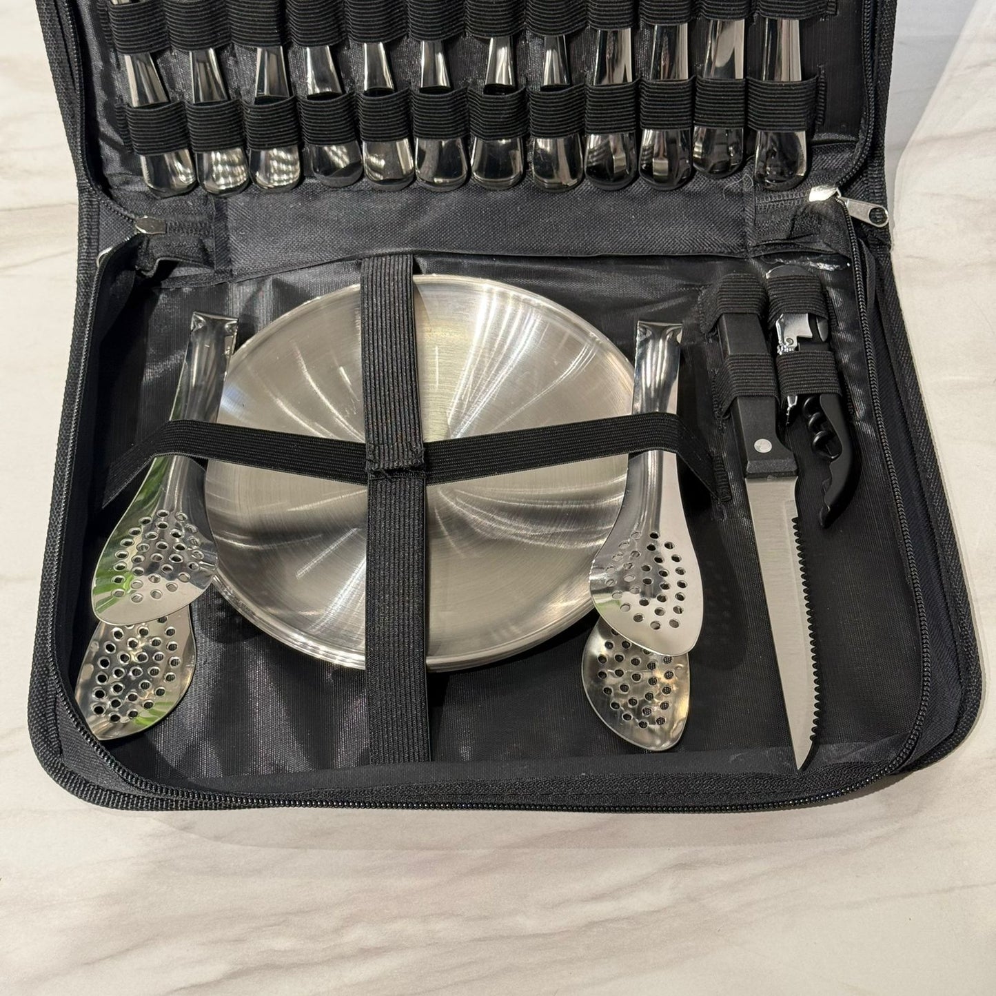 Luxury Gold Stainless Steel Cutlery Set with Portable Storage Case