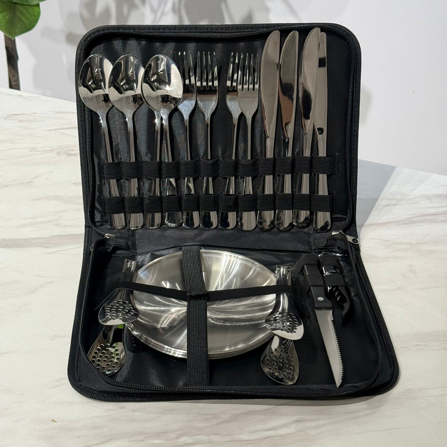 Luxury Gold Stainless Steel Cutlery Set with Portable Storage Case