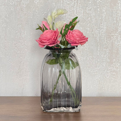 Decorative Smoky Black Glass Vase