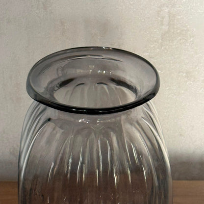 Decorative Smoky Black Glass Vase