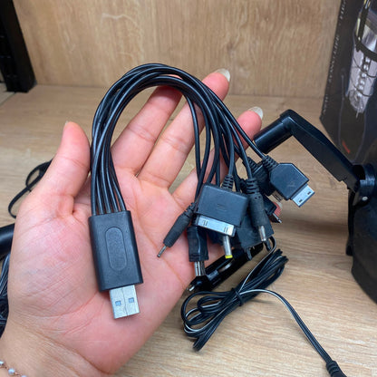 مصباح عمل LED قابل لإعادة الشحن بالطاقة الشمسية مع بنك طاقة USB وكرنك يدوي