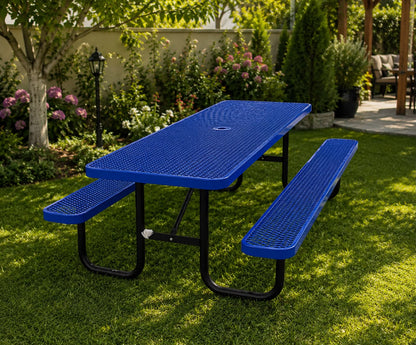 Modern Outdoor Rectangular Picnic Table With Integrated Bench Seats