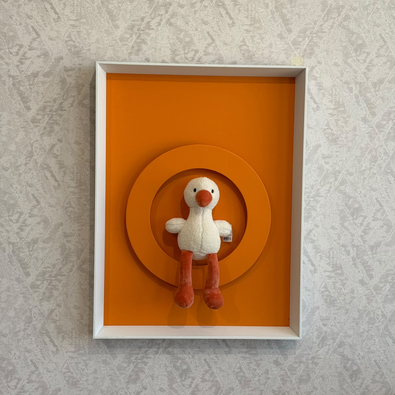 Modern Kids' Wall Art with Removable Plush Toy Holder