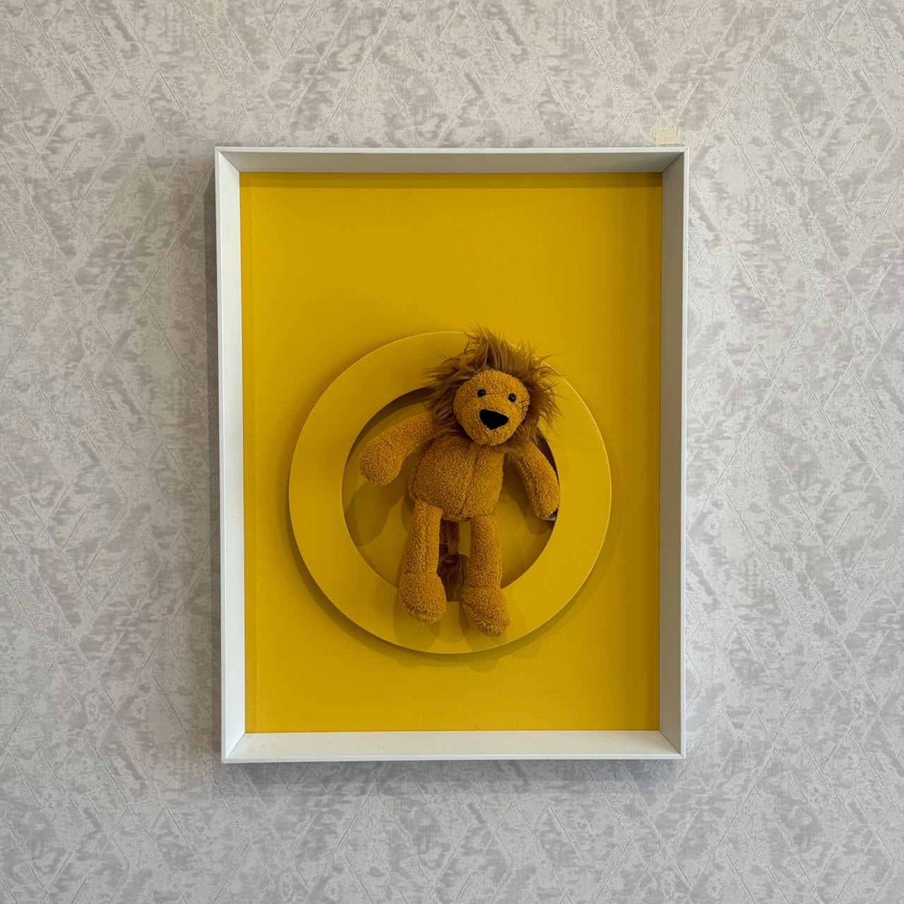 Modern Kids' Wall Art with Removable Plush Toy Holder