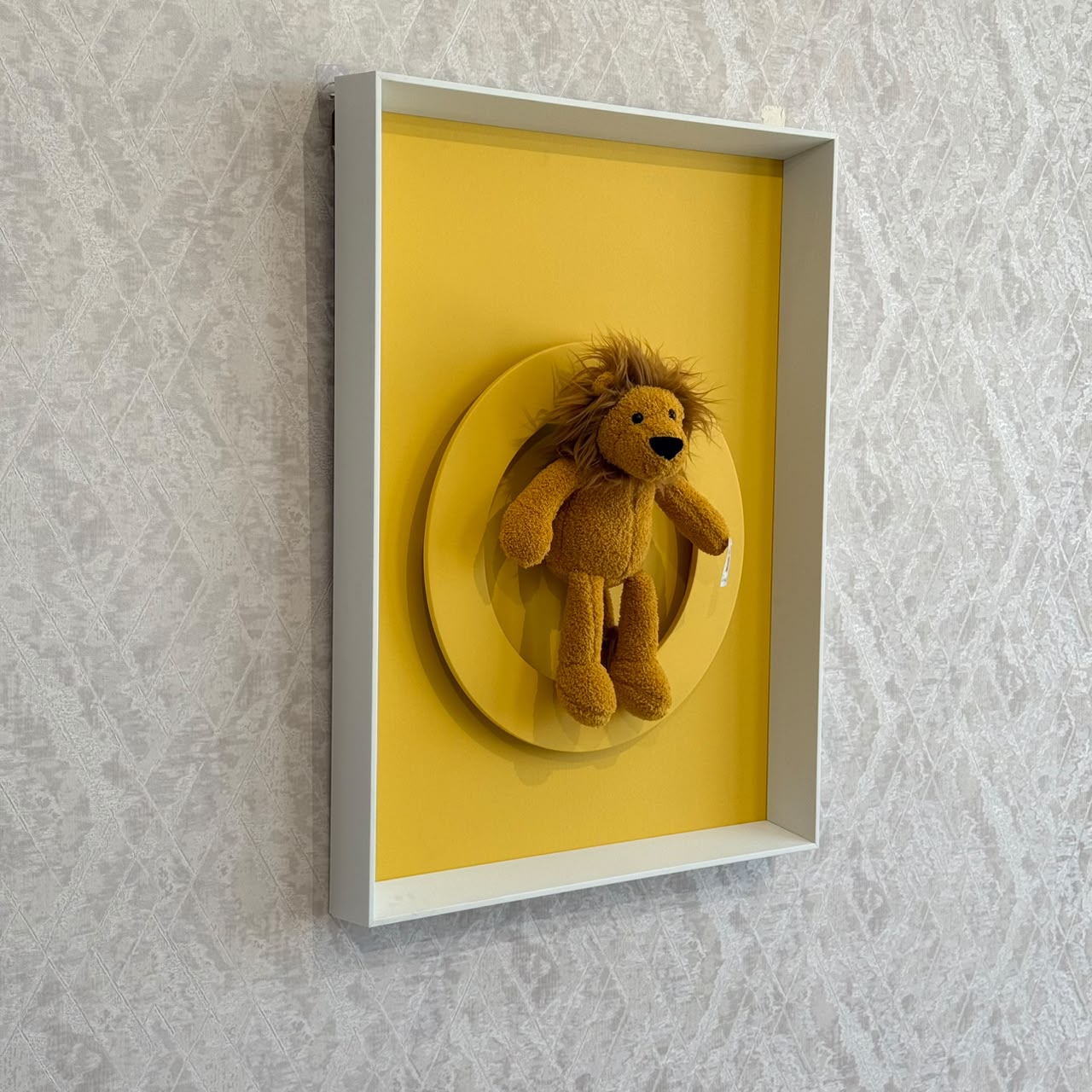 Modern Kids' Wall Art with Removable Plush Toy Holder