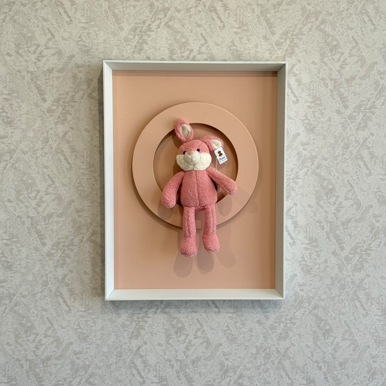 Modern Kids' Wall Art with Removable Plush Toy Holder