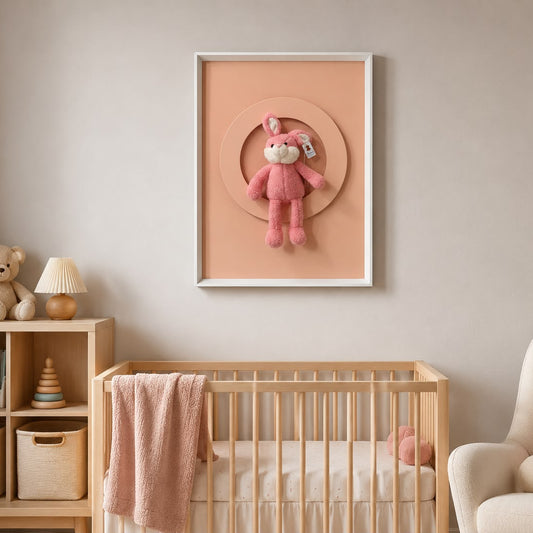 Modern Kids' Wall Art with Removable Plush Toy Holder