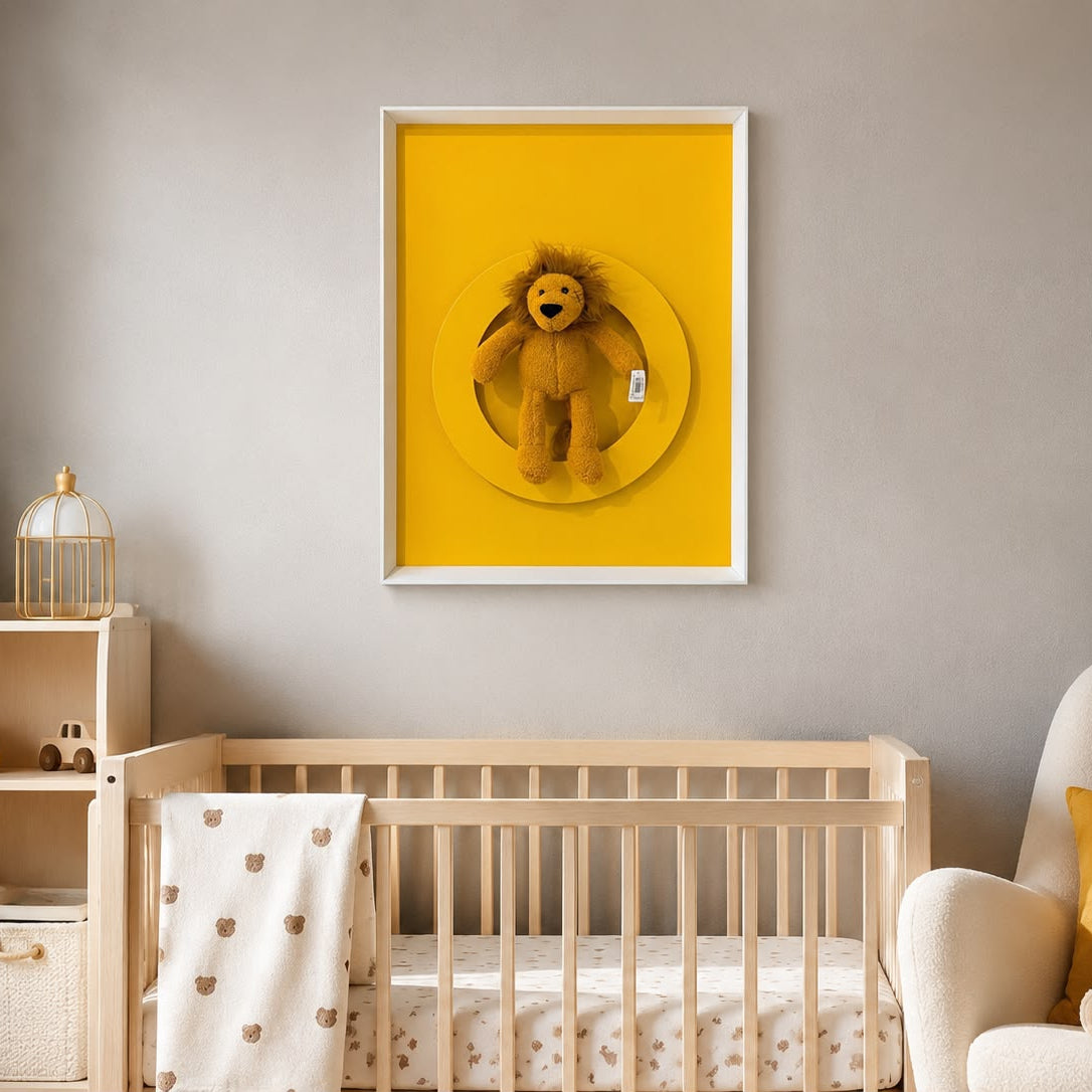 Modern Kids' Wall Art with Removable Plush Toy Holder