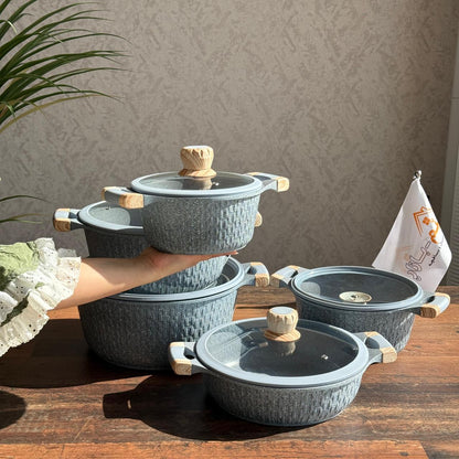 Luxury Granite Non-Stick Cookware Set - 5PCS