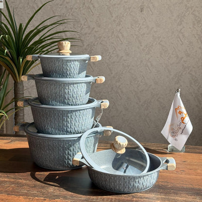 Luxury Granite Non-Stick Cookware Set - 5PCS