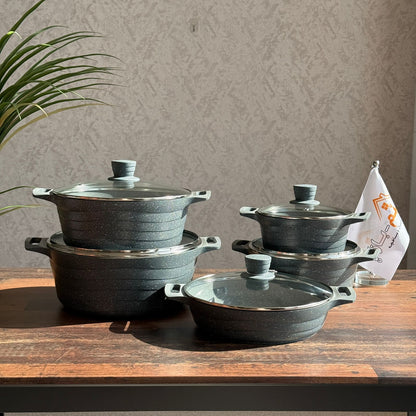 Luxury Granite Non-Stick Cookware Set - 5PCS