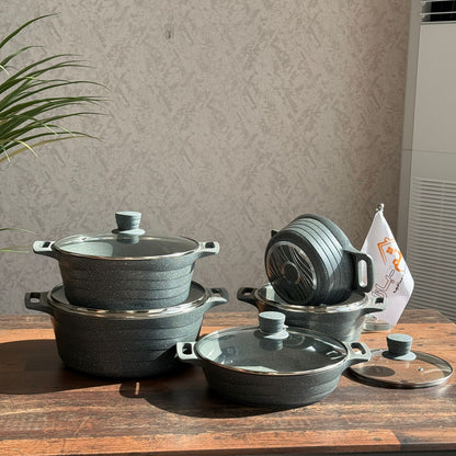 Luxury Granite Non-Stick Cookware Set - 5PCS