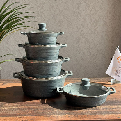 Luxury Granite Non-Stick Cookware Set - 5PCS