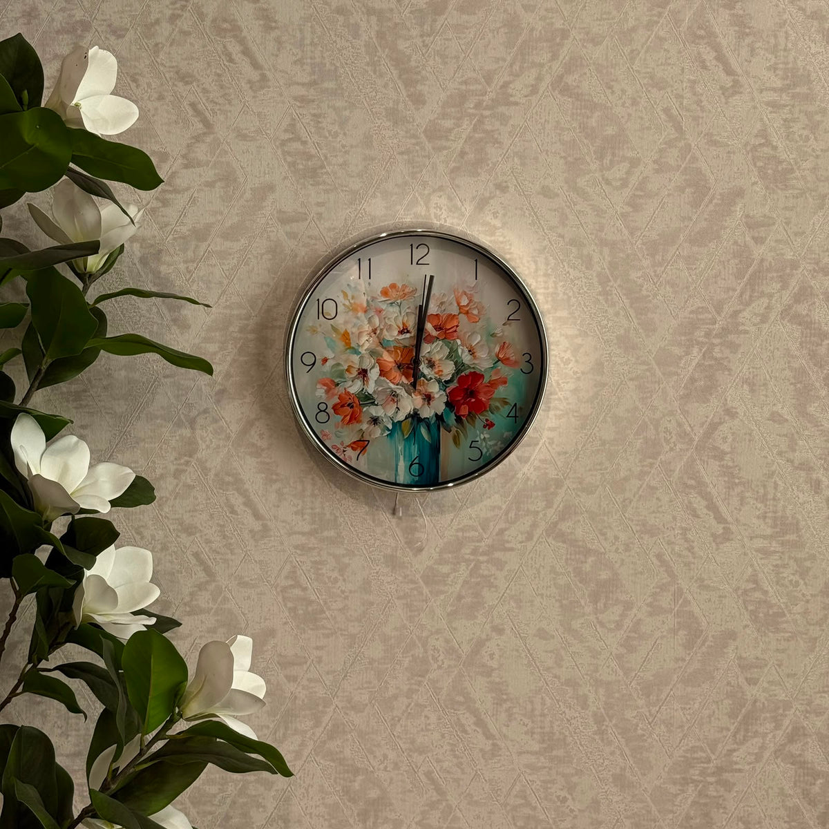 Luxury Floral Wall Clock