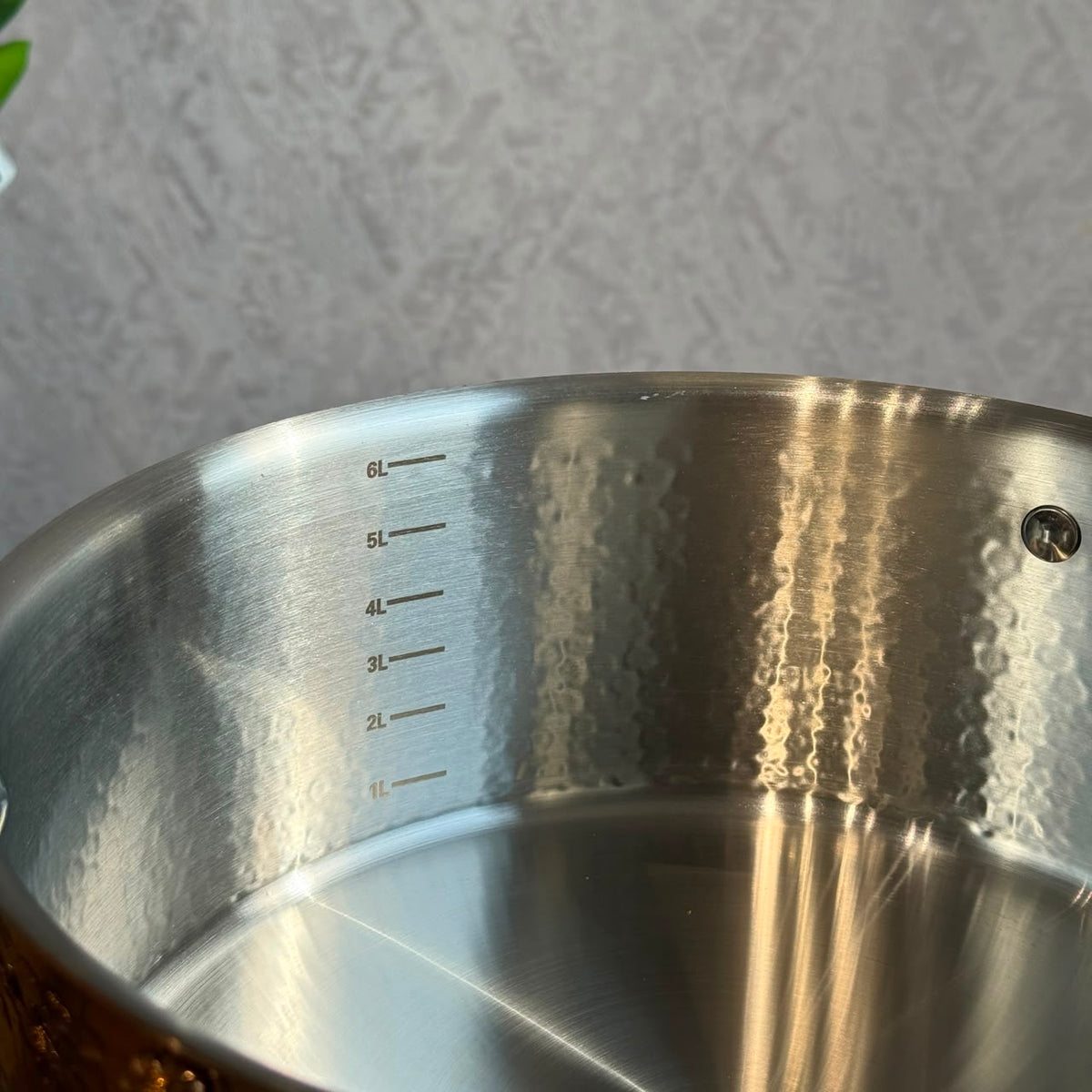 Royal Hammered Copper-Finish Cookware Set with Glass Lids - 5PCS