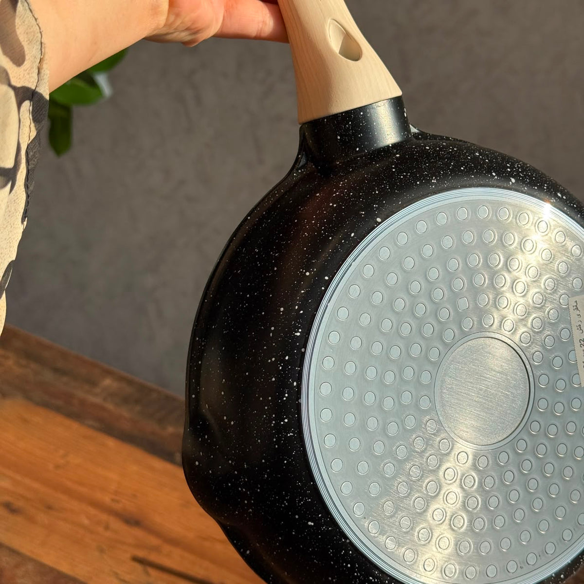 Non-Stick Granite Frying Pan with Wooden Handle