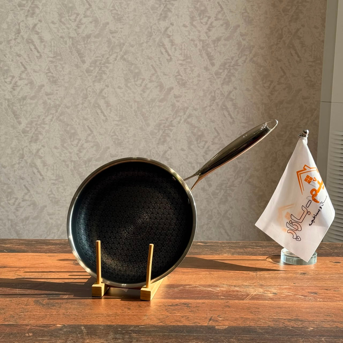 2-Sized Stainless Steel Honeycomb Non-Stick Frying Pan Set