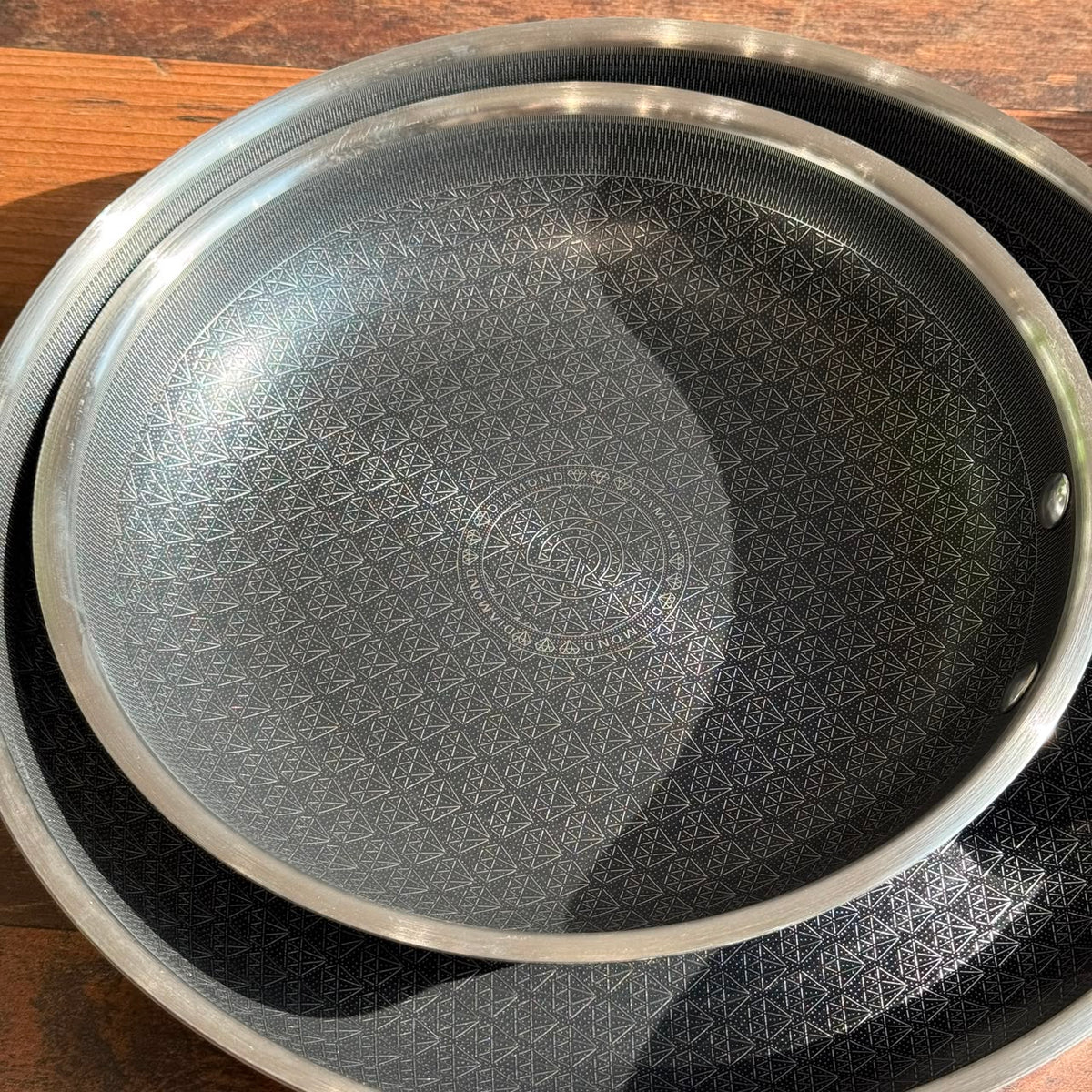 2-Sized Stainless Steel Honeycomb Non-Stick Frying Pan Set