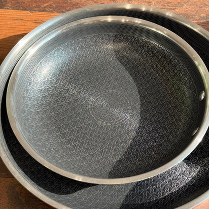 2-Sized Stainless Steel Honeycomb Non-Stick Frying Pan Set